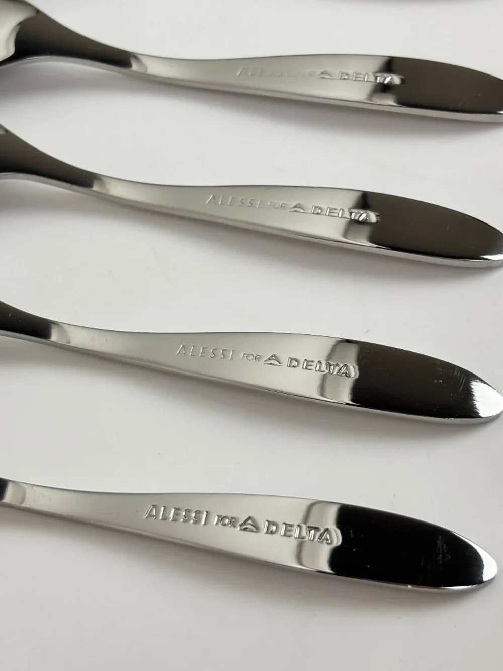 Set of 12 Alessi for Delta Airlines Stainless Steel Teaspoons 5